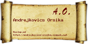 Andrejkovics Orsika névjegykártya